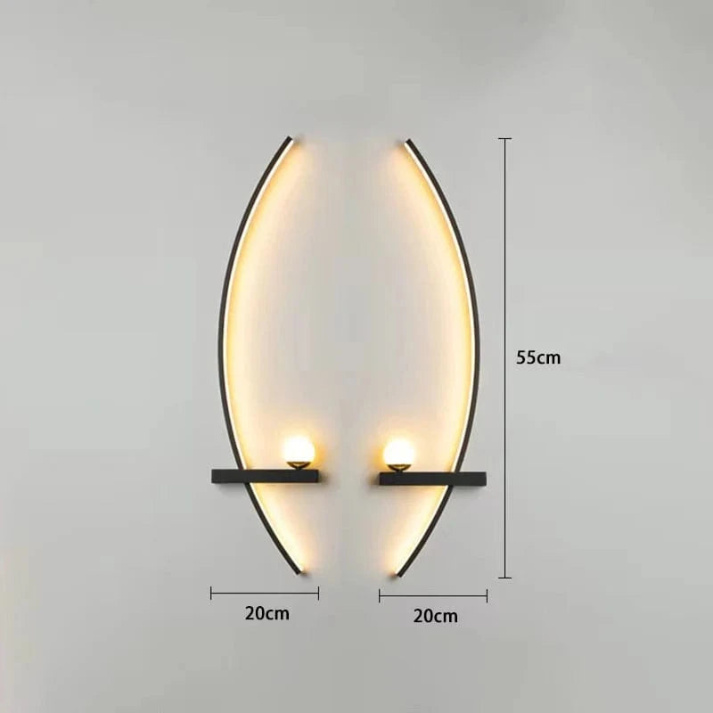 Modern Black LED Wall Sconce - Minimalist Decorative Light for Bedroom, Study, and Home Norenza