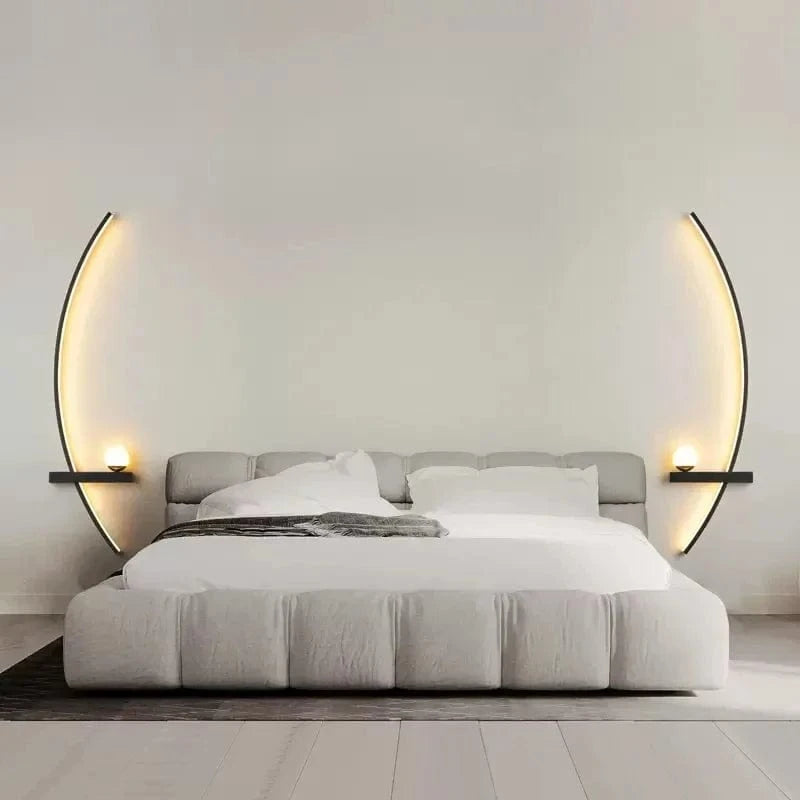 Modern Black LED Wall Sconce - Minimalist Decorative Light for Bedroom, Study, and Home Norenza