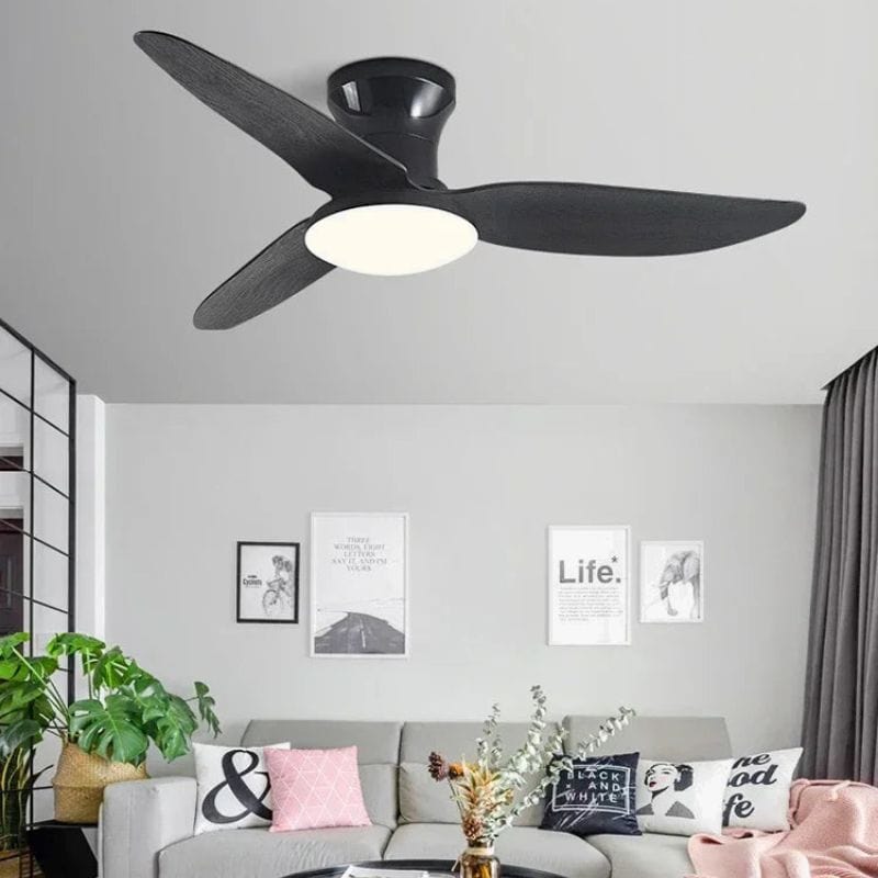Modern Ceiling Fan Light with Remote Control – Adjustable Nordic Design Black Norenza