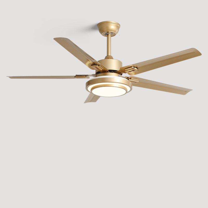 Modern Ceiling Fan Light with Remote Control and LED Lighting Gold Norenza