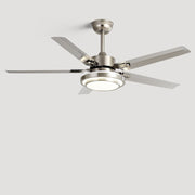 Modern Ceiling Fan Light with Remote Control and LED Lighting Silver Norenza