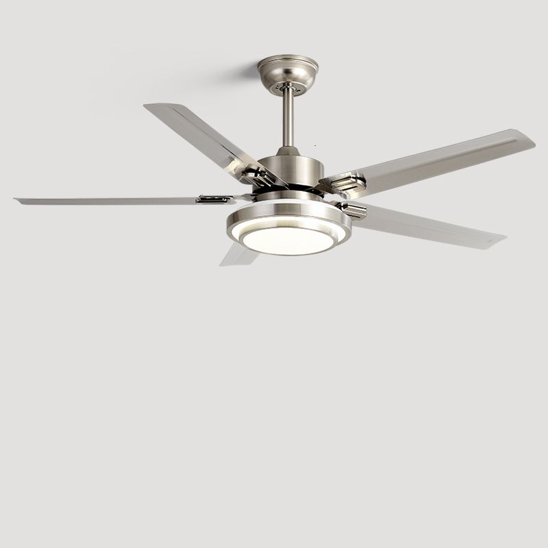 Modern Ceiling Fan Light with Remote Control and LED Lighting Silver Norenza