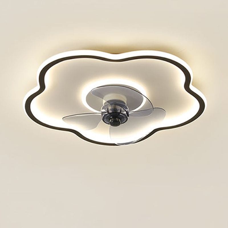 Modern Ceiling Fan with Integrated LED Light Black Norenza