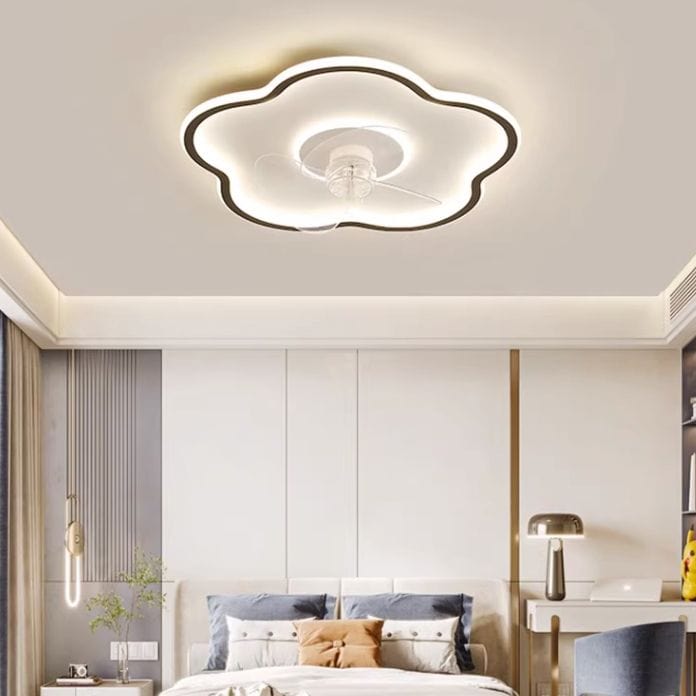 Modern Ceiling Fan with Integrated LED Light Norenza