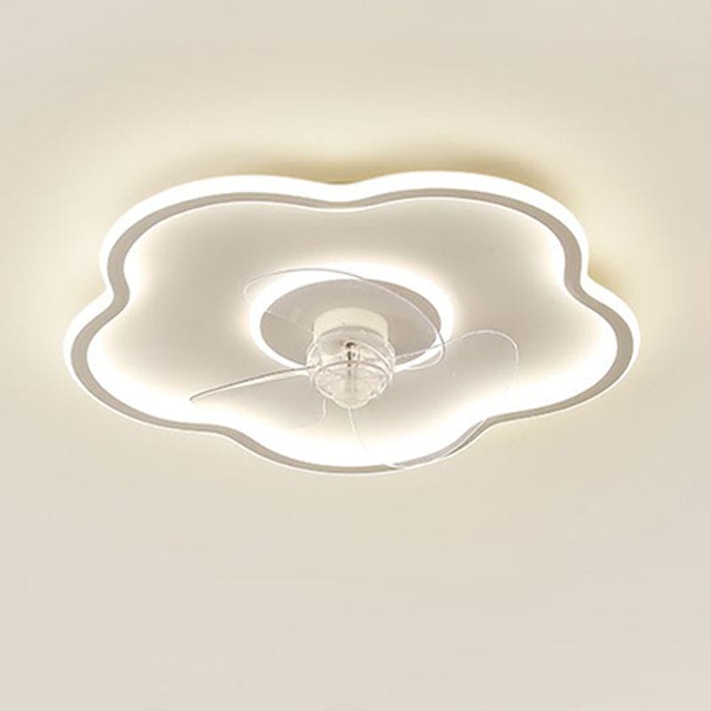 Modern Ceiling Fan with Integrated LED Light White Norenza