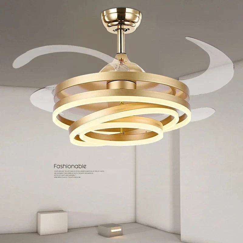 Modern Ceiling Fan with LED Lights and Rechargeable Remote Norenza
