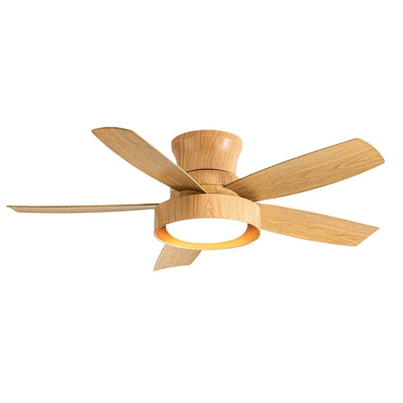 Modern Ceiling Fan with Light for Summer Natural Wood / 52" Norenza