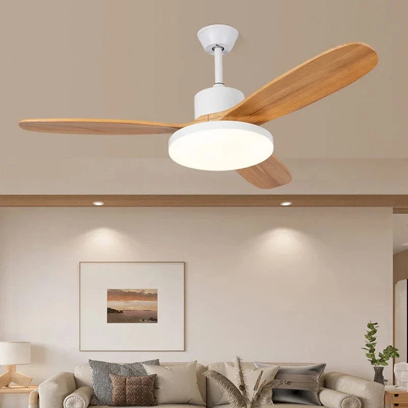 Modern Ceiling Fan with Remote, Adjustable LED Light Norenza