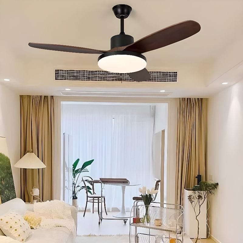 Modern Ceiling Fan with Remote, Adjustable LED Light Norenza