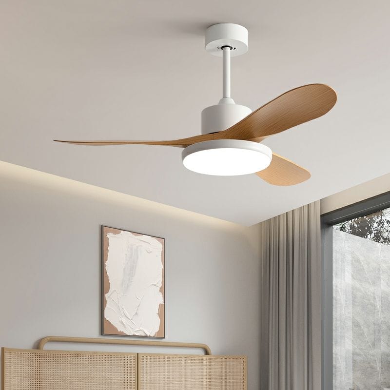 Modern Ceiling Fan with Remote, Adjustable LED Light Norenza