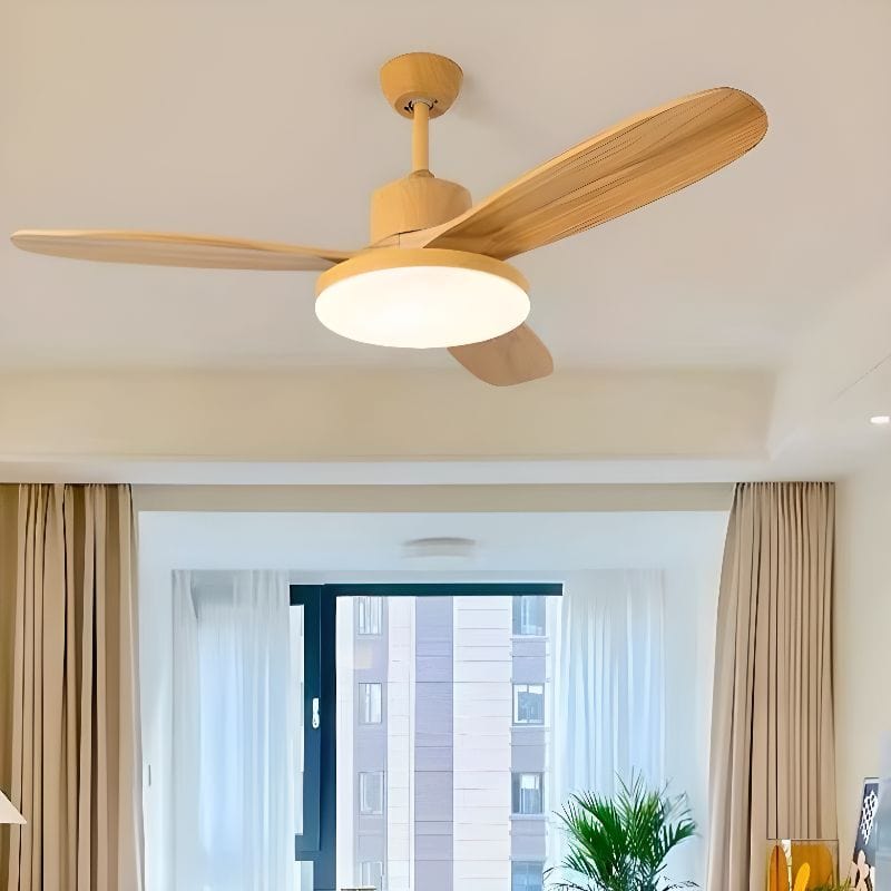 Modern Ceiling Fan with Remote, Adjustable LED Light Norenza