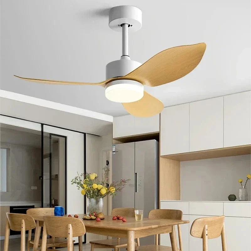 Modern Ceiling Fan with Remote Control and Integrated Lights Yellow / 48" Norenza