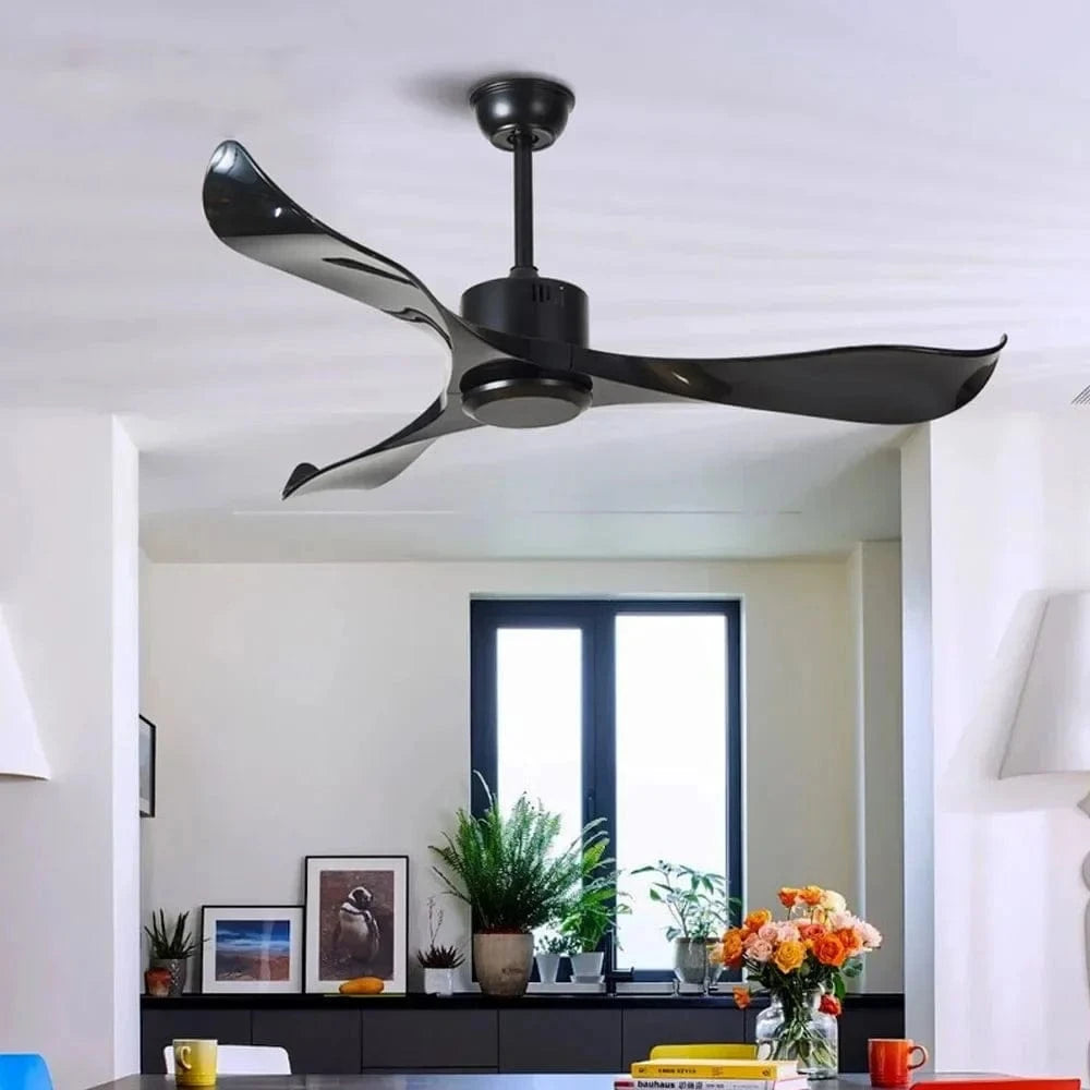 Modern Ceiling Fan with Remote Control - Sleek Design Black Norenza