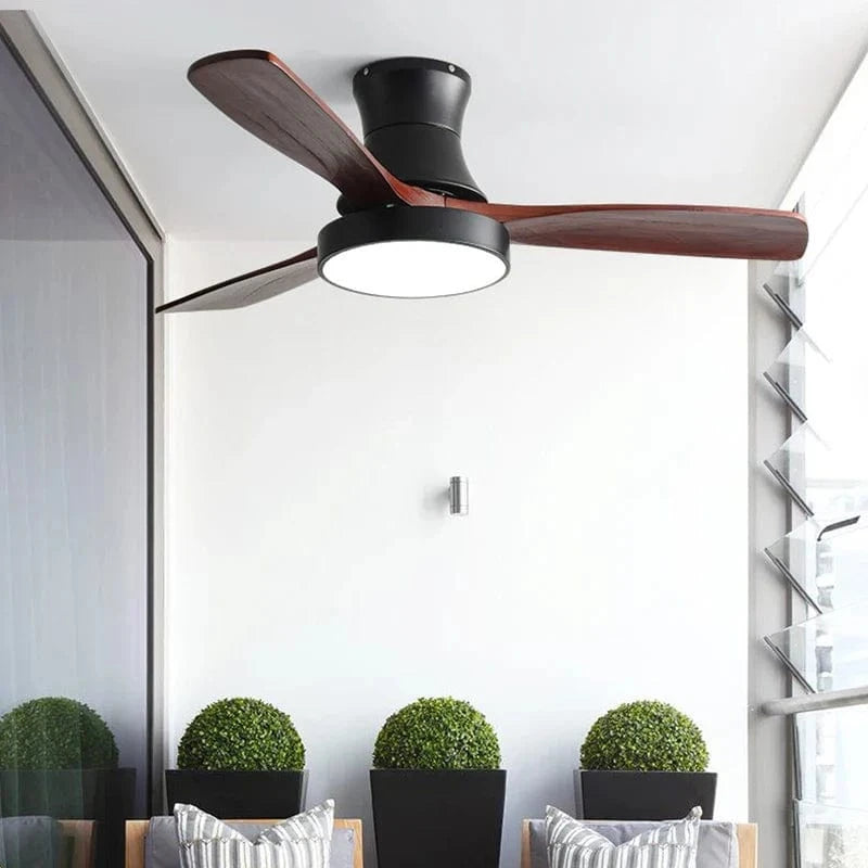 Modern Ceiling Fan with Stylish Light for Indoor Use Walnut Norenza