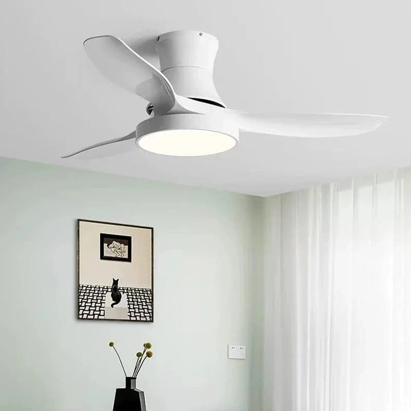 Modern Ceiling Fan with Stylish Light for Indoor Use White Norenza
