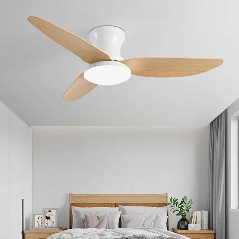 Modern Ceiling Fans with DC Motor and Remote Control Natural Wood Norenza
