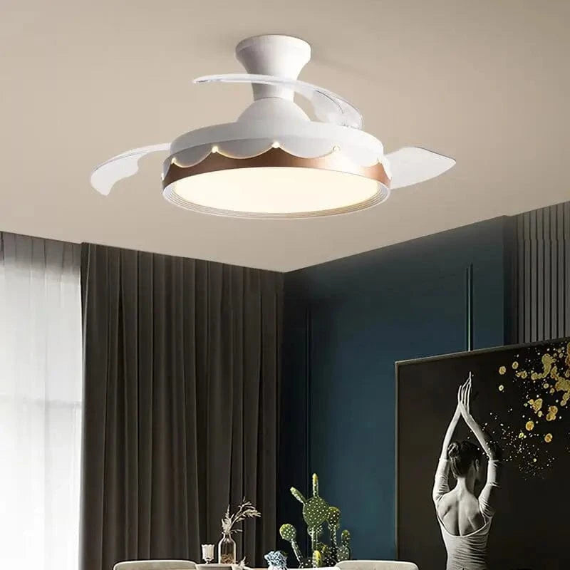 Modern Ceiling Fans with Remote Control and Elegant Lighting White Norenza