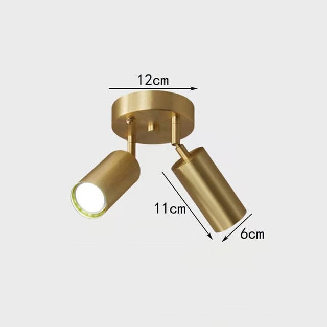 Modern Ceiling Light with Adjustable Gold Spotlights Finn 2 lights / Chaude Norenza