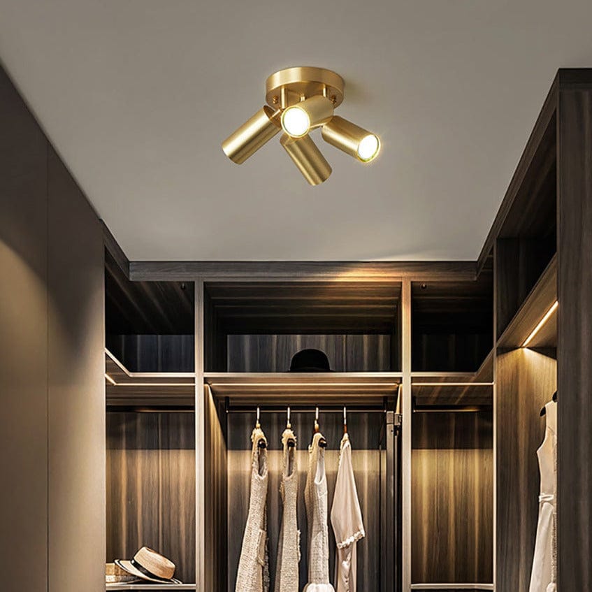 Modern Ceiling Light with Adjustable Gold Spotlights Finn Norenza