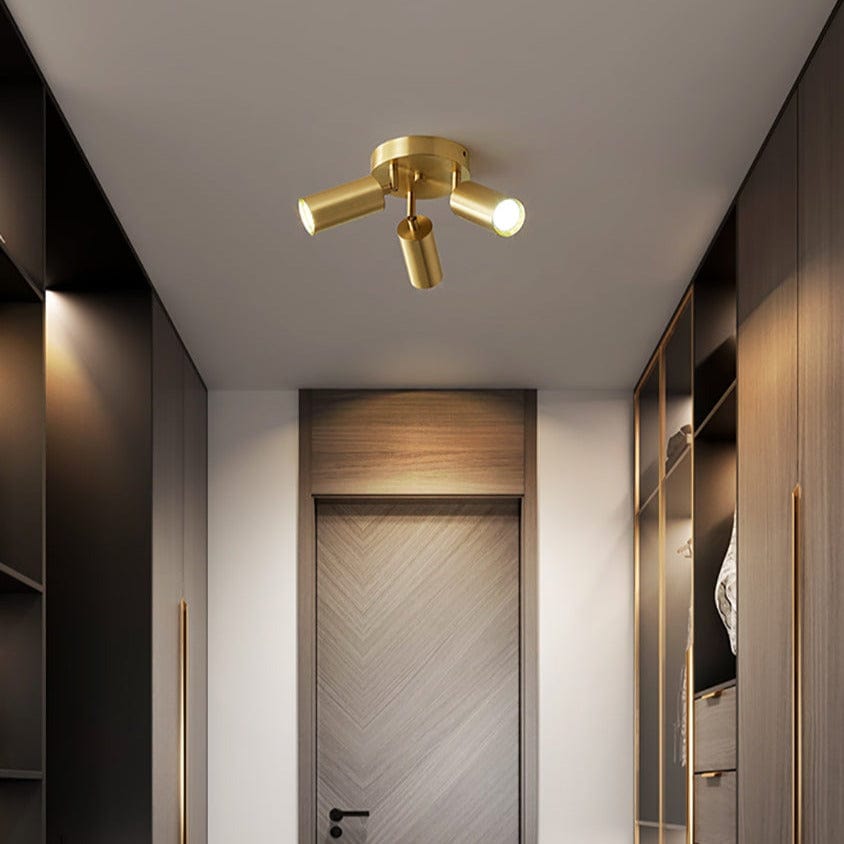 Modern Ceiling Light with Adjustable Gold Spotlights Finn Norenza