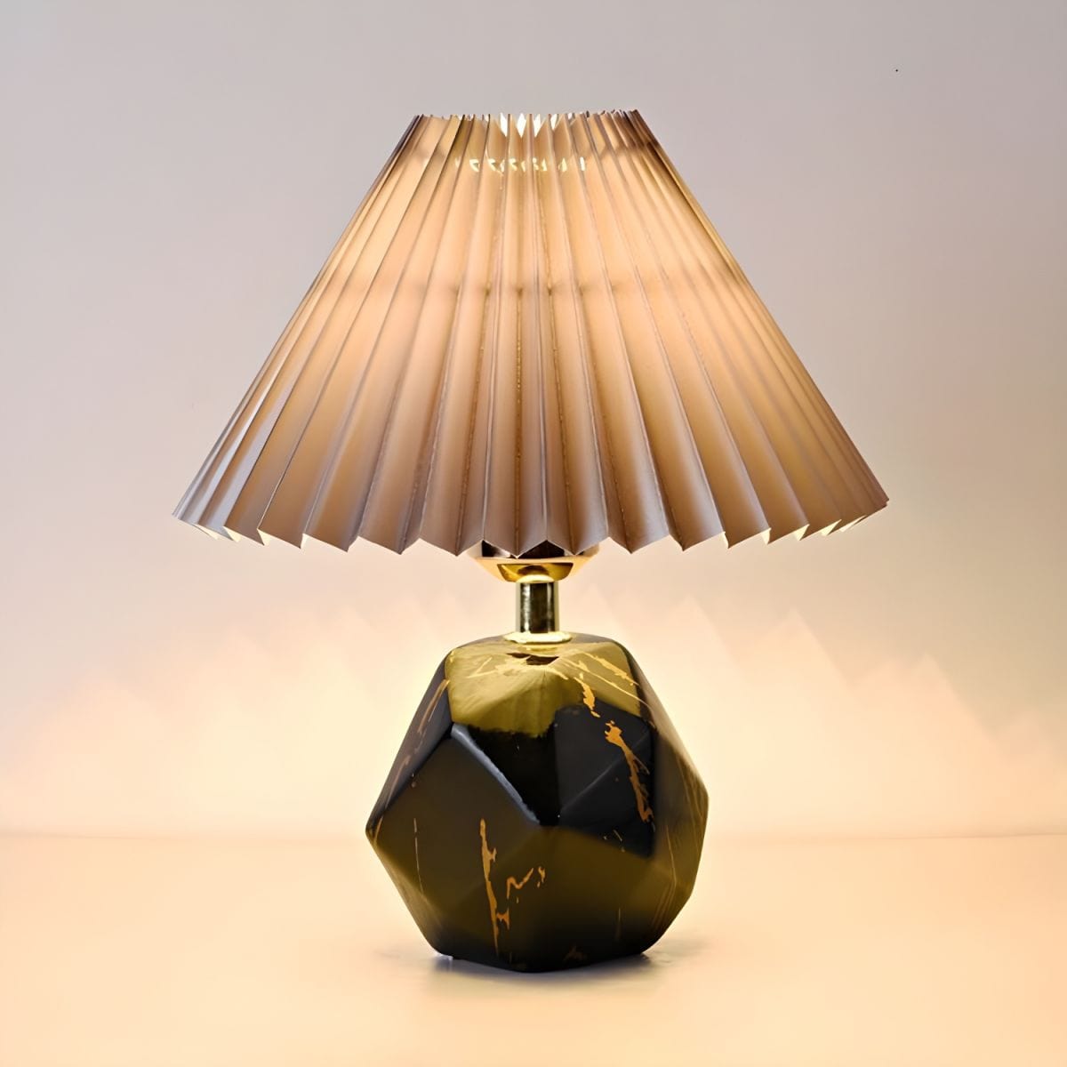 Modern Ceramic Nightstand Lamp for Office & Creative Nightlight Black Norenza