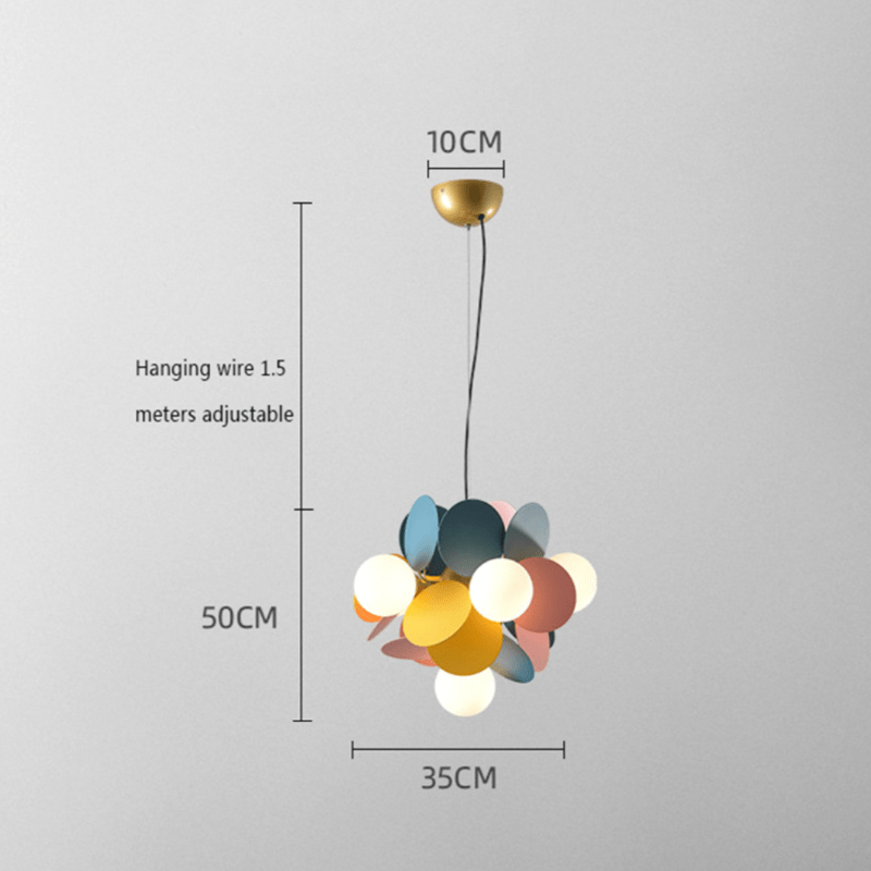 Modern Chandelier with Colorful Round Lamps Kebya Norenza