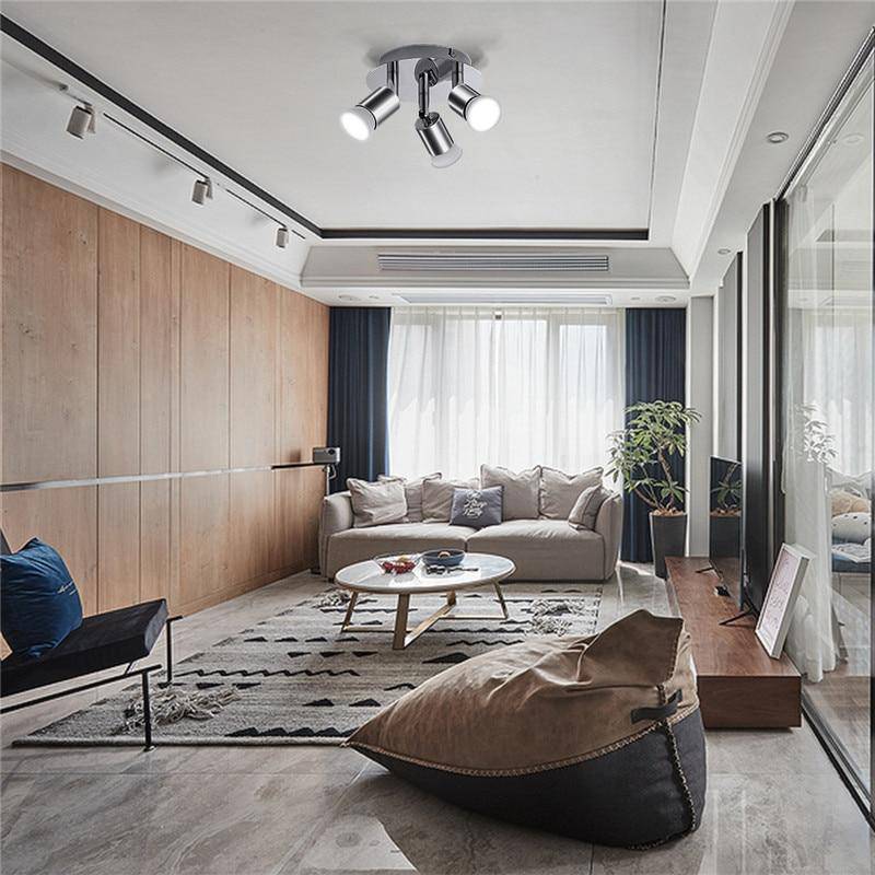 Modern Chrome LED 3-Spot Ceiling Light Norenza