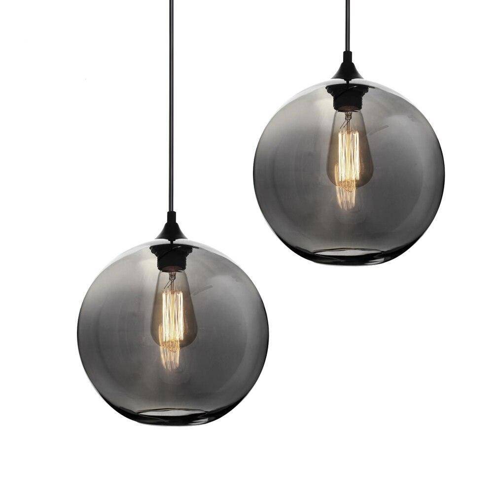 Modern Clear Glass Globe Pendant Light Gray Norenza