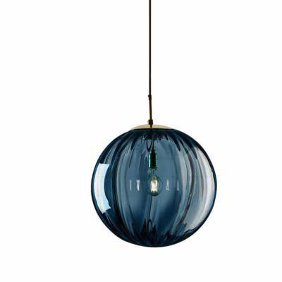 Modern Colored Glass Ball LED Pendant Light Blue Norenza