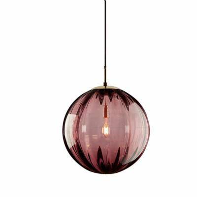 Modern Colored Glass Ball LED Pendant Light Red Norenza