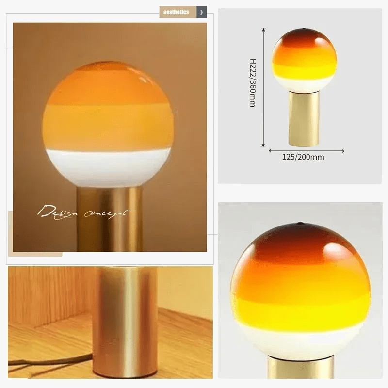 Modern Colored Glass Desk Lamp - Portable Nordic Design Norenza