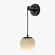 Modern Copper and Natural Marble Bedside Lamp Black Norenza