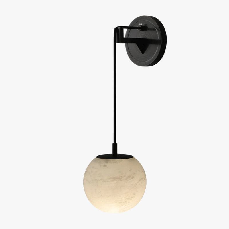 Modern Copper and Natural Marble Bedside Lamp Black Norenza