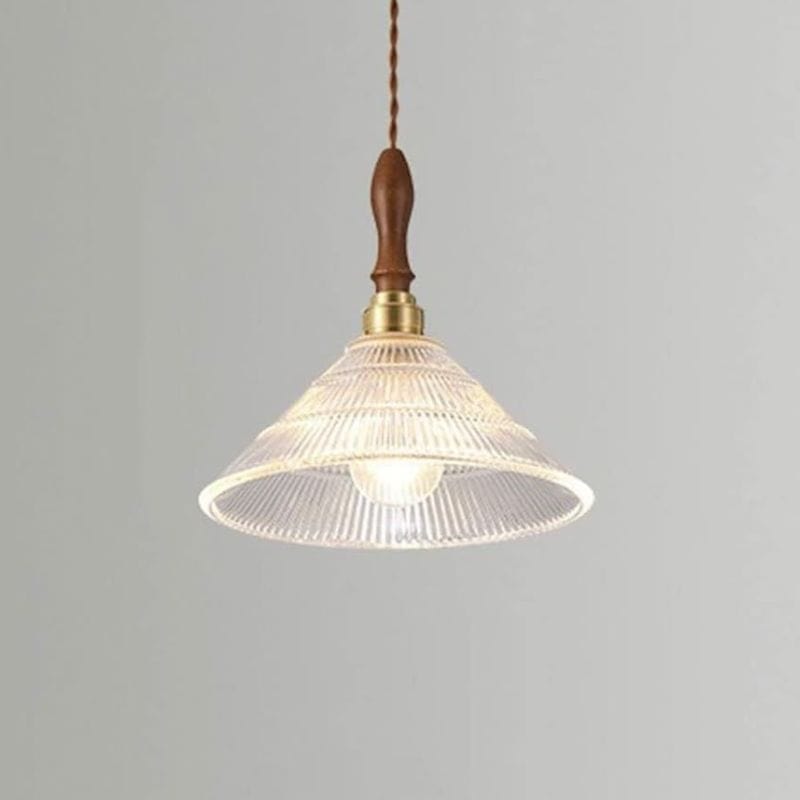 Modern Copper/Wood Glass Pendant Light for Dining Room and Kitchen Island Style C Norenza