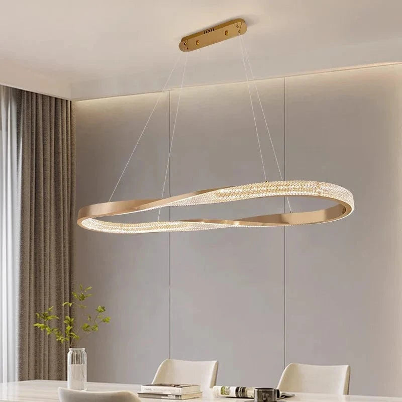 Modern Crystal LED Chandelier Gold Norenza