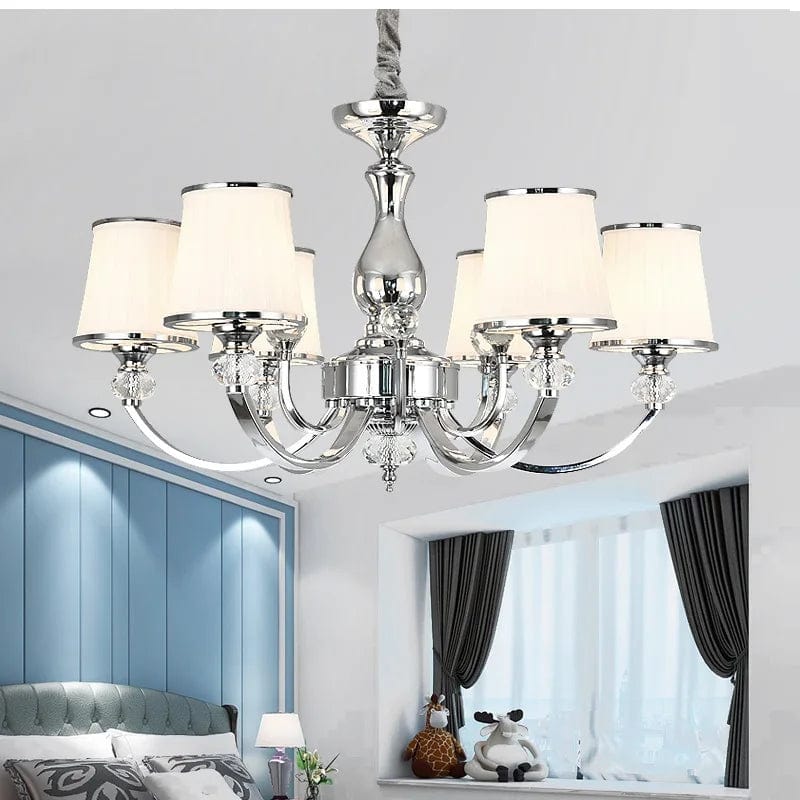 Modern Crystal LED Chrome Chandelier E14 6 lights Norenza