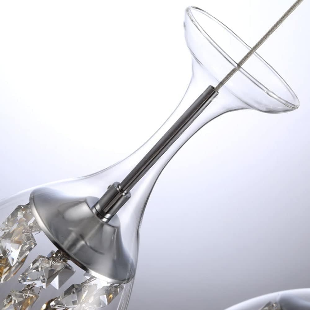 Modern Crystal Pendant Light with Glass Shade for Decorative Illumination Norenza
