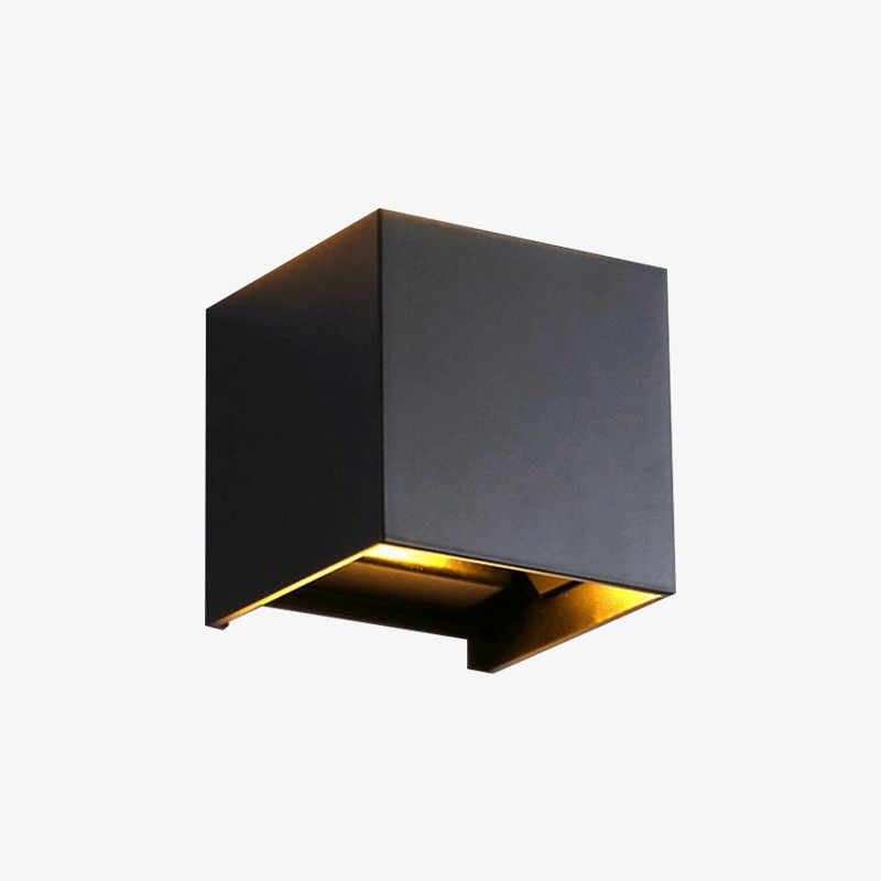 Modern Cube LED Wall Sconce Black Norenza