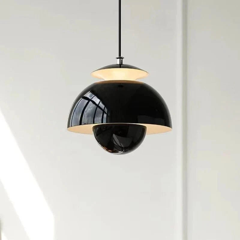 Modern Danish Nordic Designer LED Floral Pendant Light Black Norenza