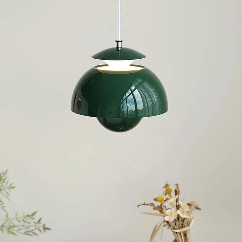 Modern Danish Nordic Designer LED Floral Pendant Light Green Norenza