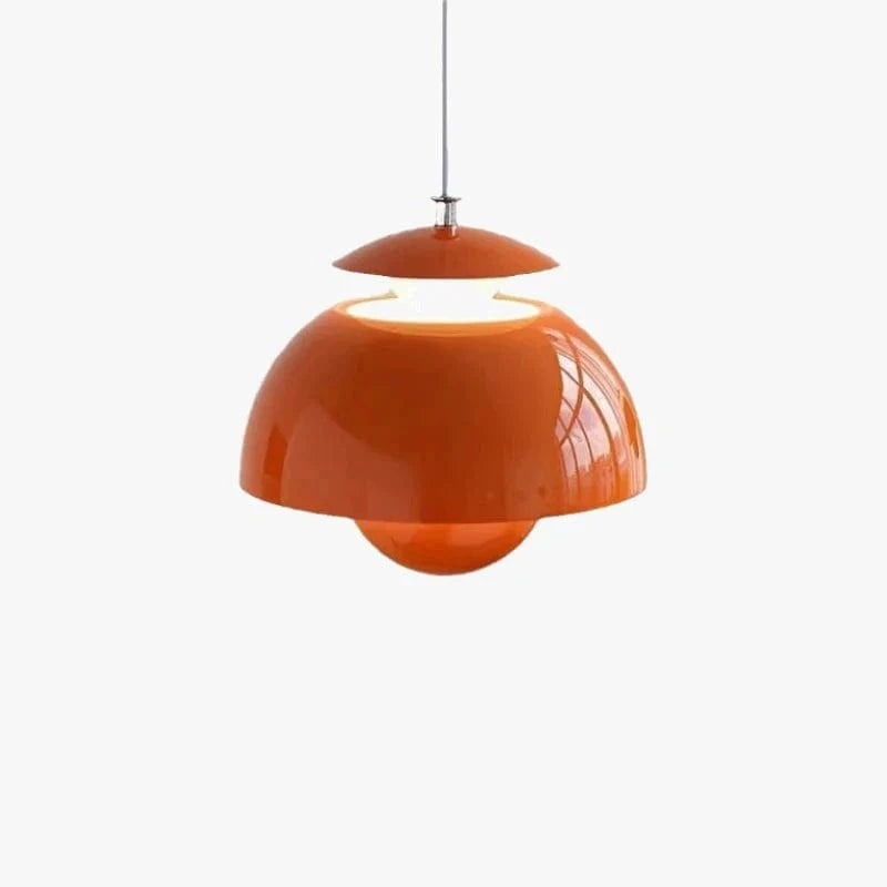 Modern Danish Nordic Designer LED Floral Pendant Light Orange Norenza