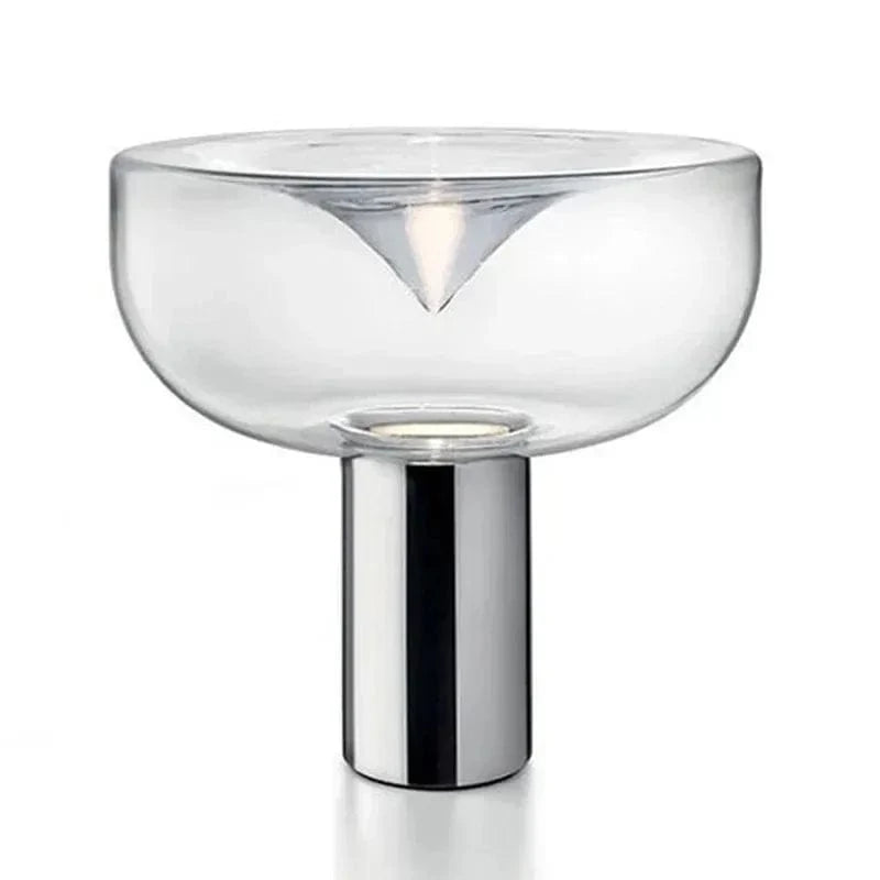 Modern Decorative Glass Radar Design Bedside Lamp Silver Norenza