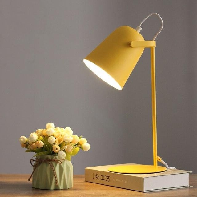 Modern Desk Lamp with Cylindrical Shade Yellow Norenza