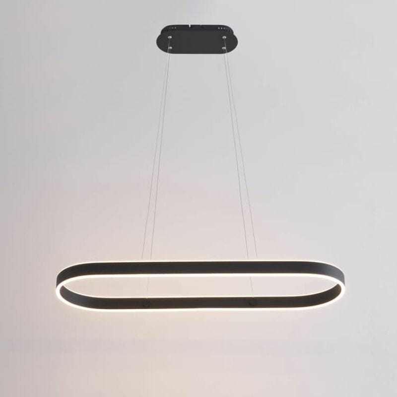 Modern Dimmable LED Ring Chandelier Black Norenza