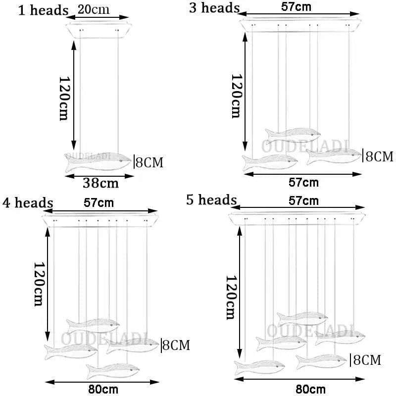 Modern Fish-Shaped LED Acrylic Pendant Light Norenza