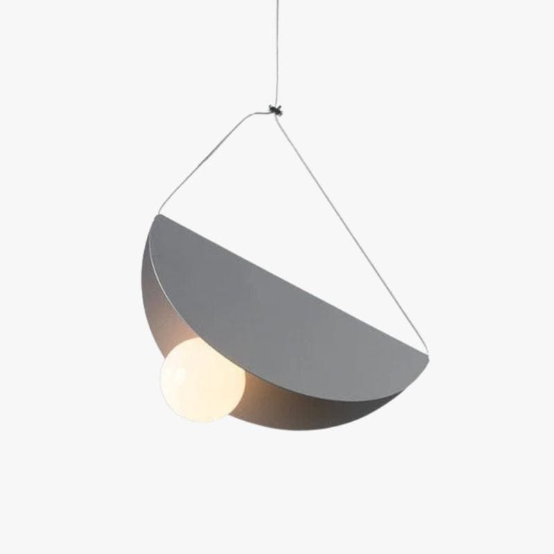Modern Flat and Folded Circular LED Pendant Light Gray Norenza