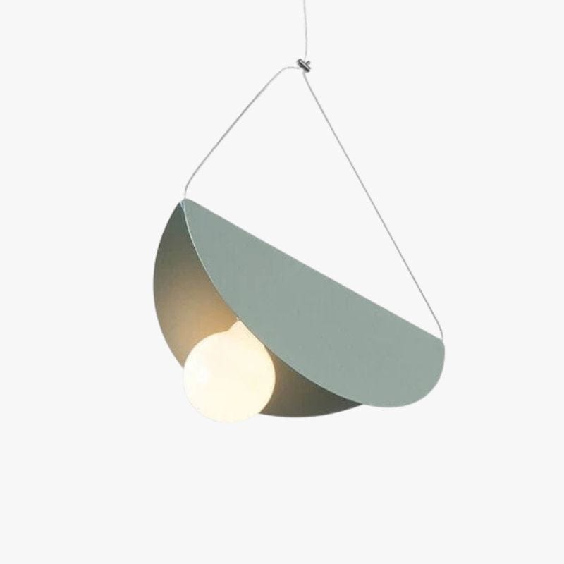 Modern Flat and Folded Circular LED Pendant Light Green Norenza