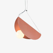 Modern Flat and Folded Circular LED Pendant Light Kaia Pink Norenza