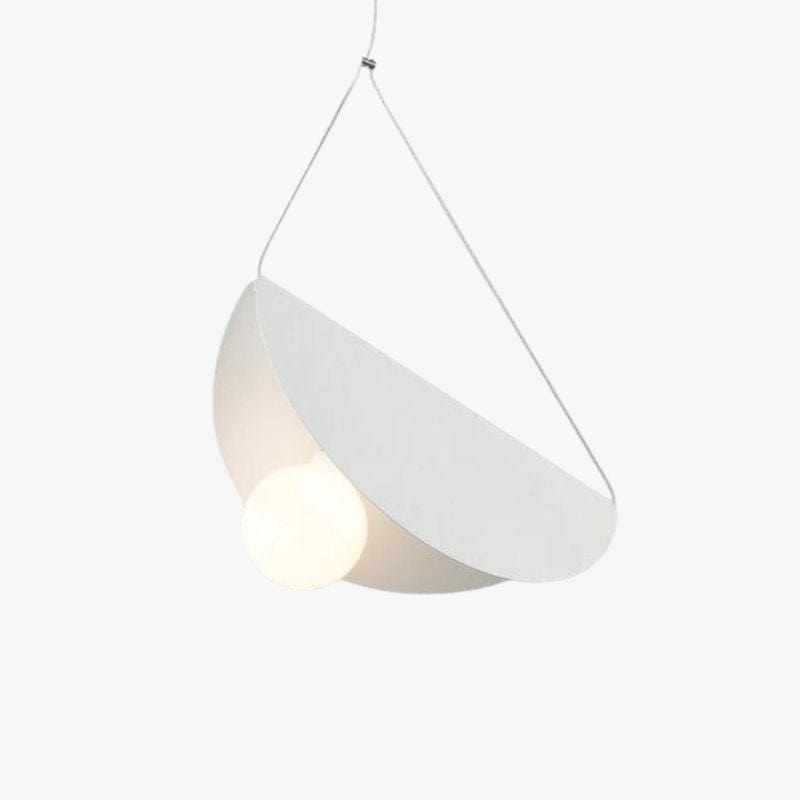 Modern Flat and Folded Circular LED Pendant Light White Norenza