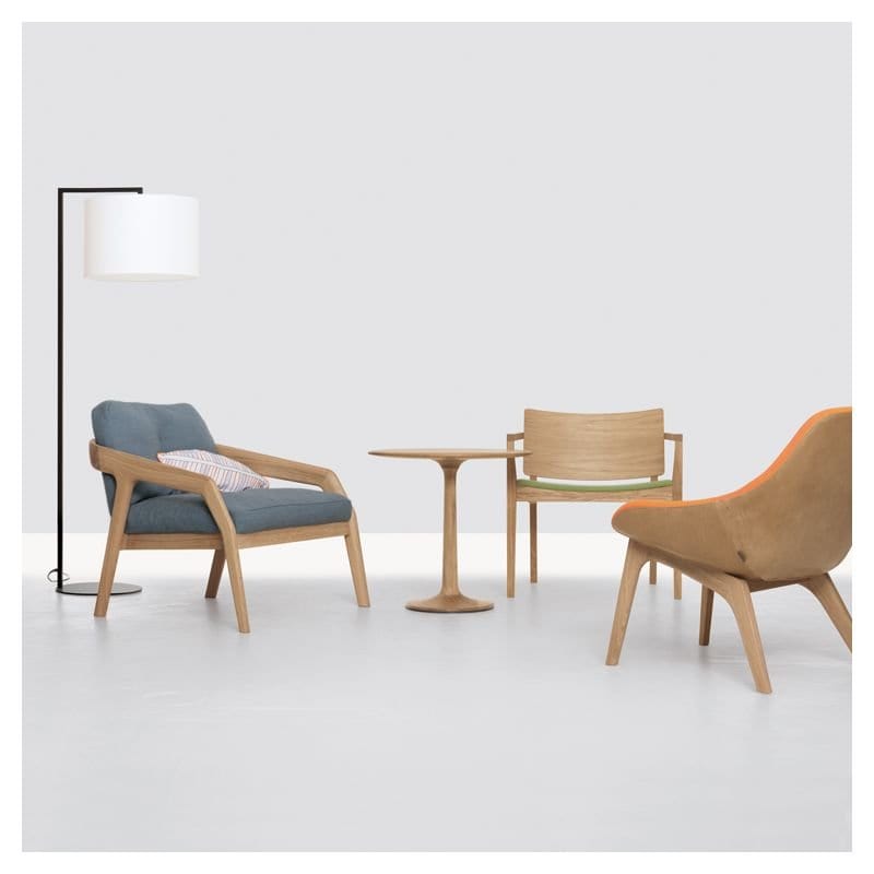 Modern Floor Lamp with Round Fabric Shade - Atmosphere Norenza